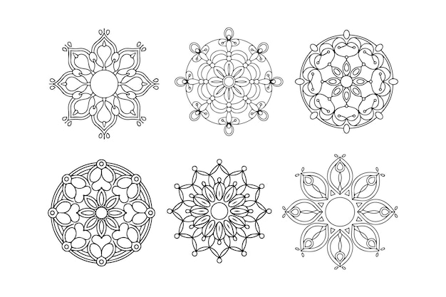 Mandala para imprimir páginas para colorear patrón vectorial de mandala de flores