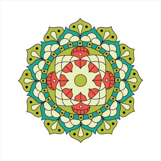 Mandala india coloreada