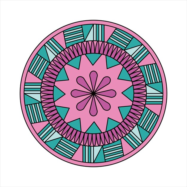 Mandala India Coloreada