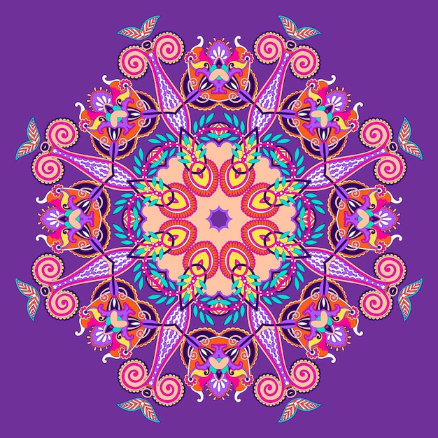 Mandala india diseño floral redondo yoga plantilla paisley medallón