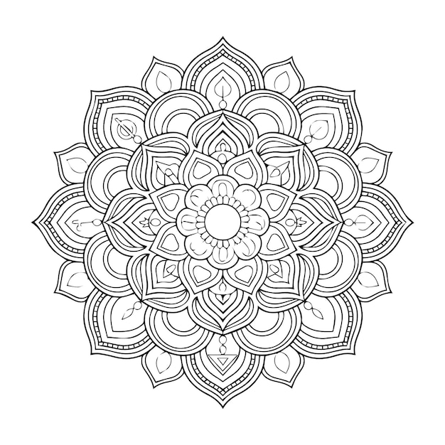 Mandala indiana vectorial Mandala decorativa abstracta sobre un fondo blanco Mandala redonda