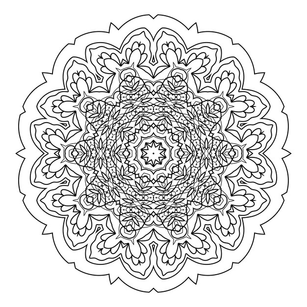 Mandala libro para colorear plantilla diseño de papel tapiz patrón de encaje y decoración de tatuajes para diseño de interiores