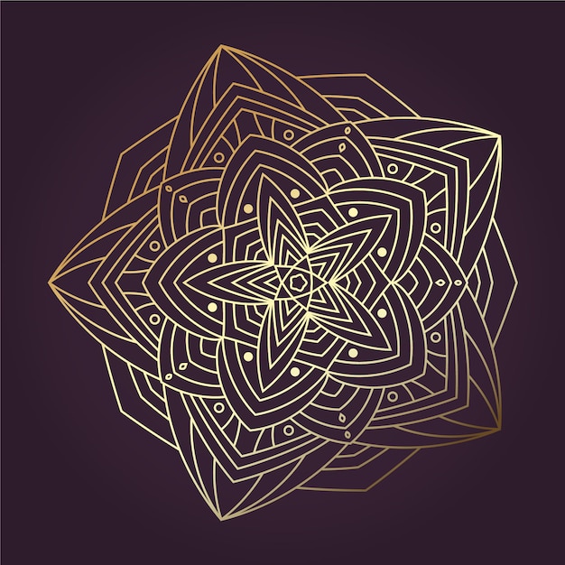 Mandala de lineart dorado