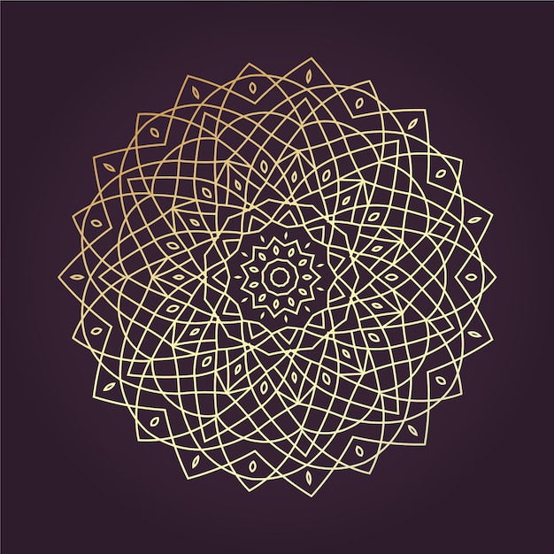 Mandala de lineart dorado