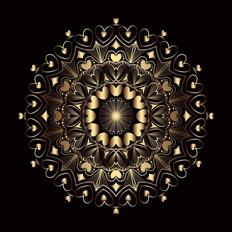 mandala de lujo con arabescos dorados
