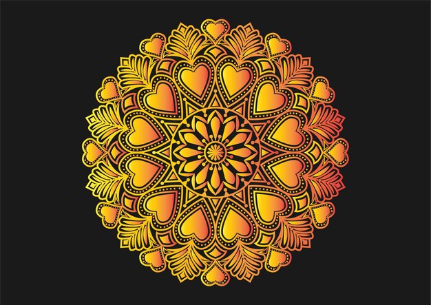 Mandala de lujo Color dorado degradado vector gratuito