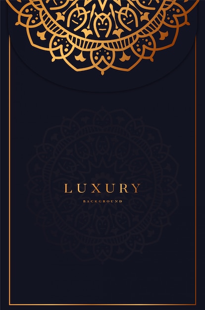 Mandala de lujo con diseño arabesco dorado estilo islámico árabe premium