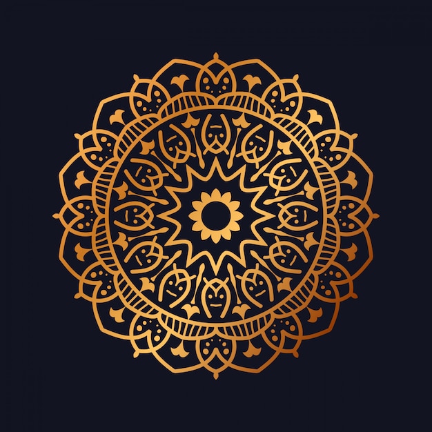 Vector mandala de lujo con diseño arabesco dorado estilo islámico árabe