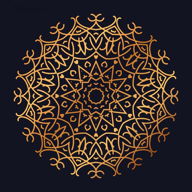 Mandala de lujo con diseño arabesco dorado estilo islámico árabe