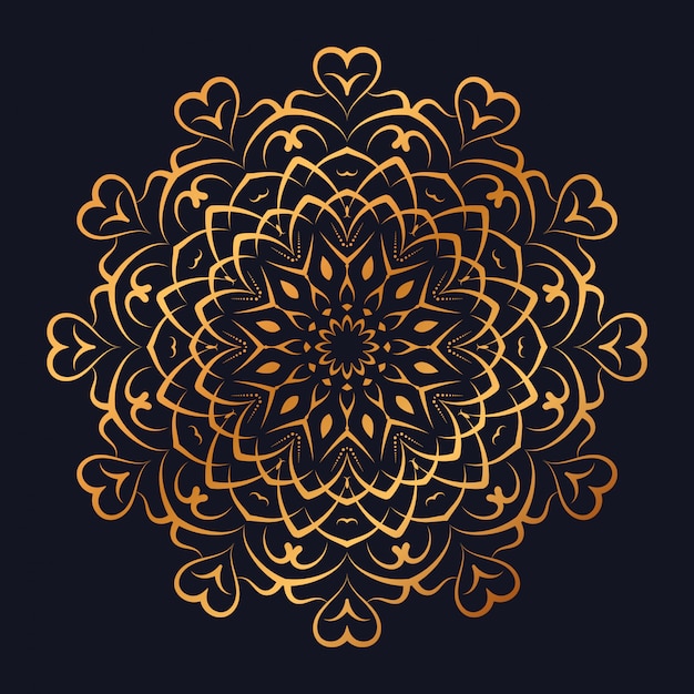 Vector mandala de lujo con diseño arabesco dorado estilo islámico árabe