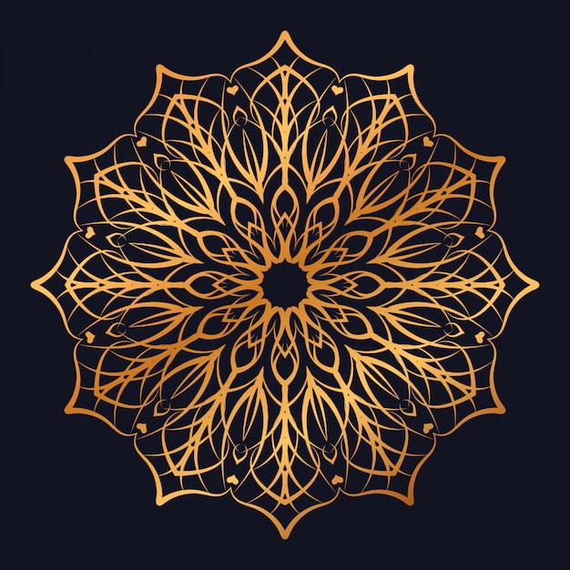 Vector mandala de lujo con diseño arabesco dorado estilo islámico árabe