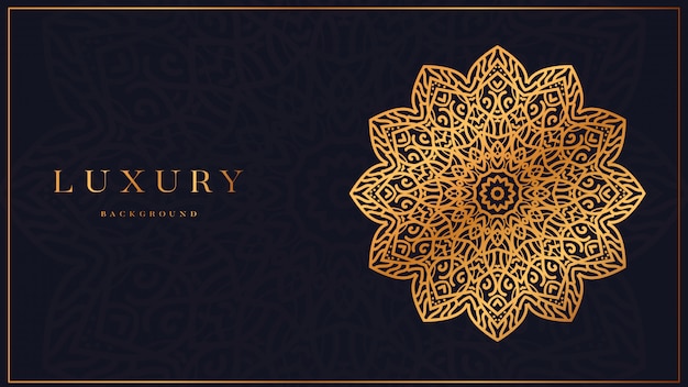 Vector mandala de lujo con diseño arabesco dorado estilo islámico árabe