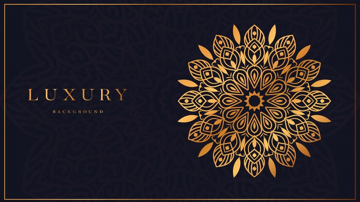 Mandala de lujo con diseño arabesco dorado estilo islámico árabe