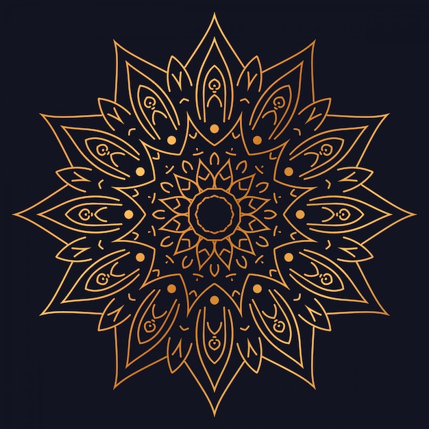 Vector mandala de lujo con diseño arabesco dorado estilo oriental islámico árabe