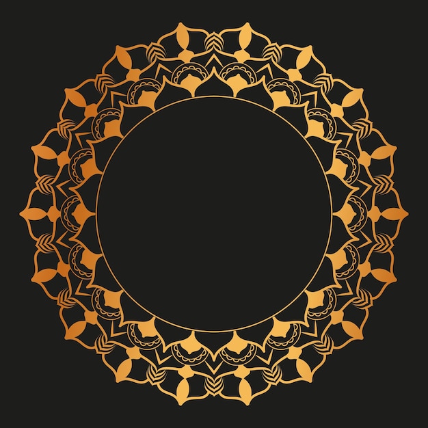 Mandala de lujo dorada con estilo árabe