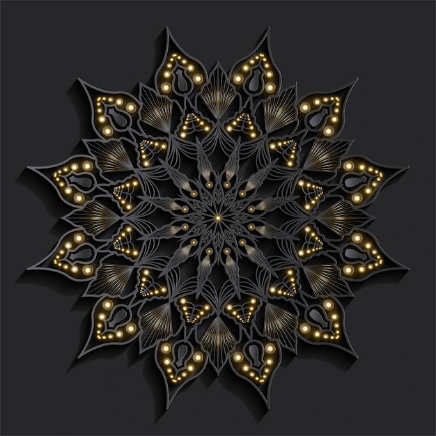 Mandala de lujo efecto 3D