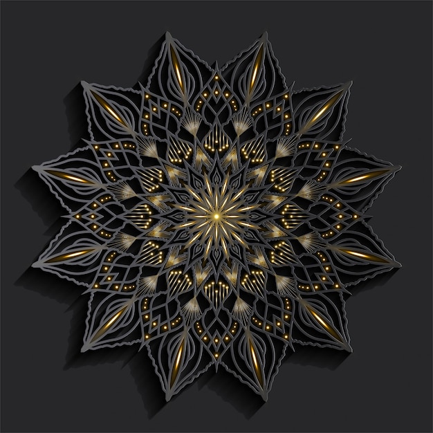 Mandala de lujo efecto 3d