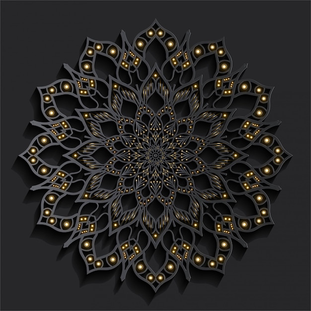 Mandala de lujo efecto 3d