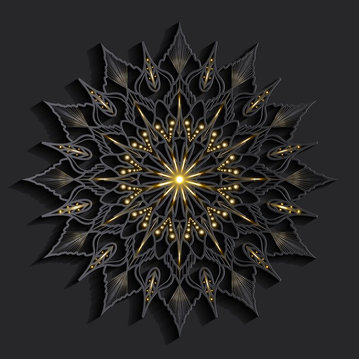 Mandala de lujo efecto 3D