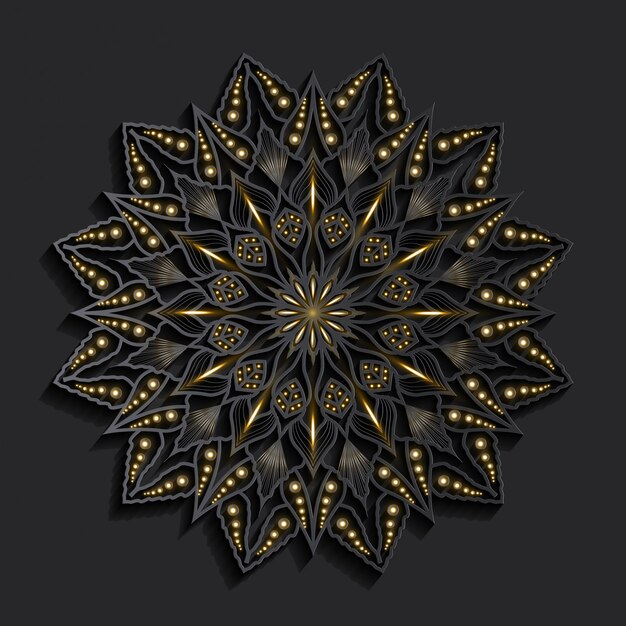 Mandala de lujo efecto 3D