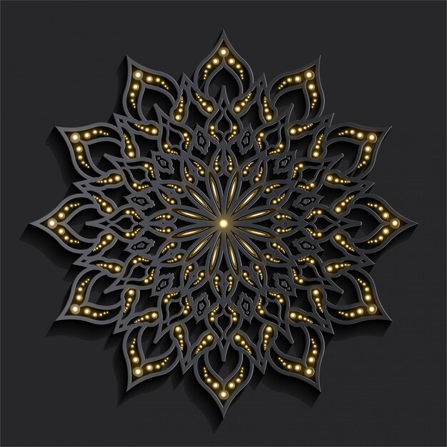 Mandala de lujo efecto 3D