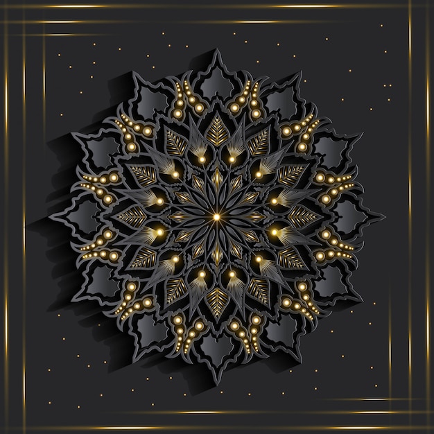 Mandala de lujo efecto 3D