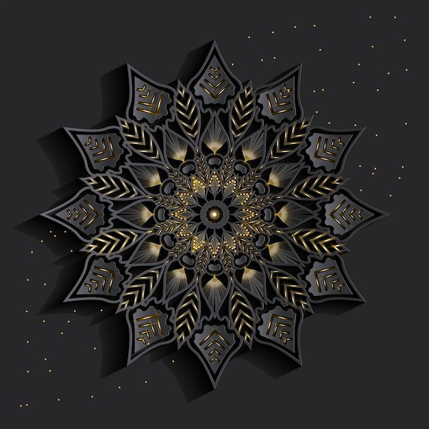 Mandala de lujo efecto 3D