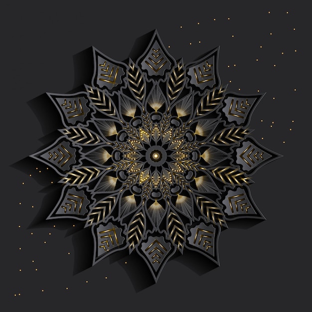 Vector mandala de lujo efecto 3d