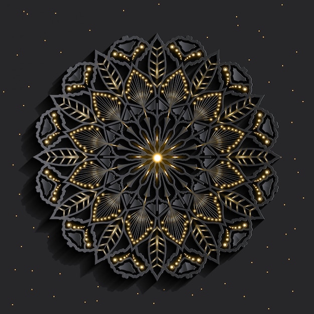 Mandala de lujo efecto 3D