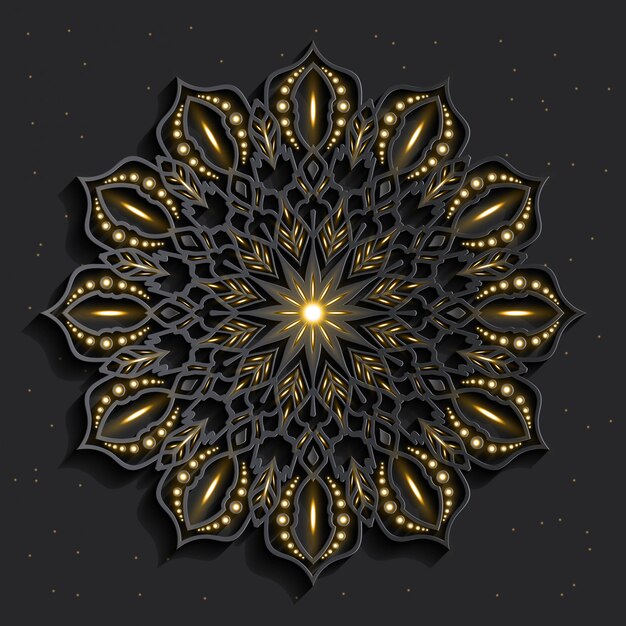 Mandala de lujo efecto 3D