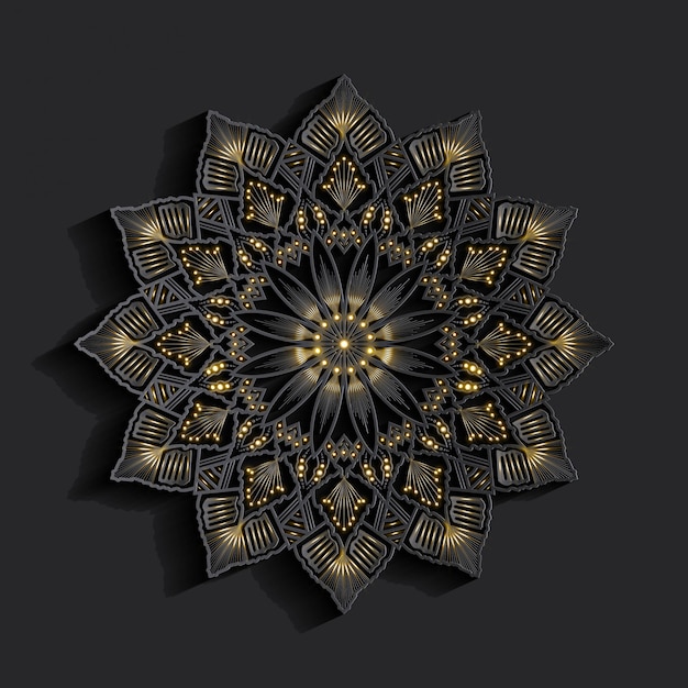 Mandala de lujo efecto 3d