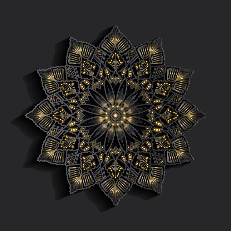 Mandala de lujo efecto 3D