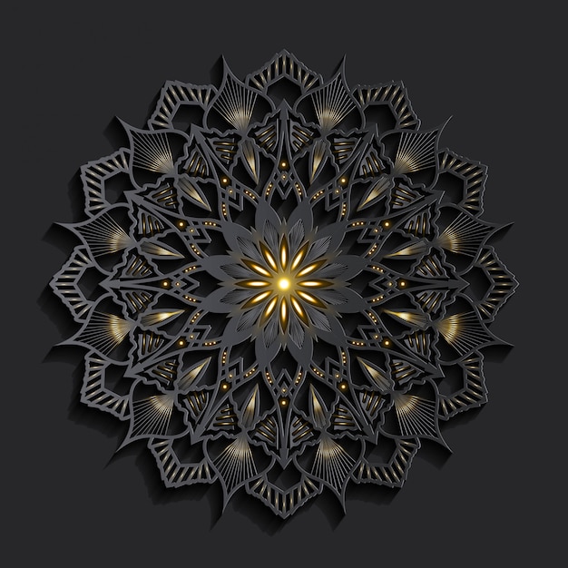 Mandala de lujo efecto 3D