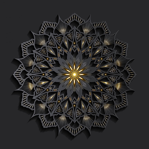 Mandala de lujo efecto 3d