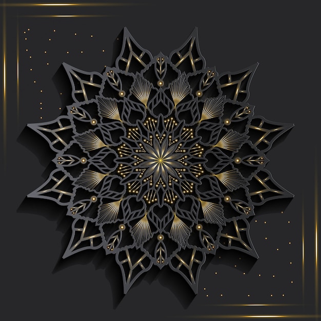 Mandala de lujo efecto 3D