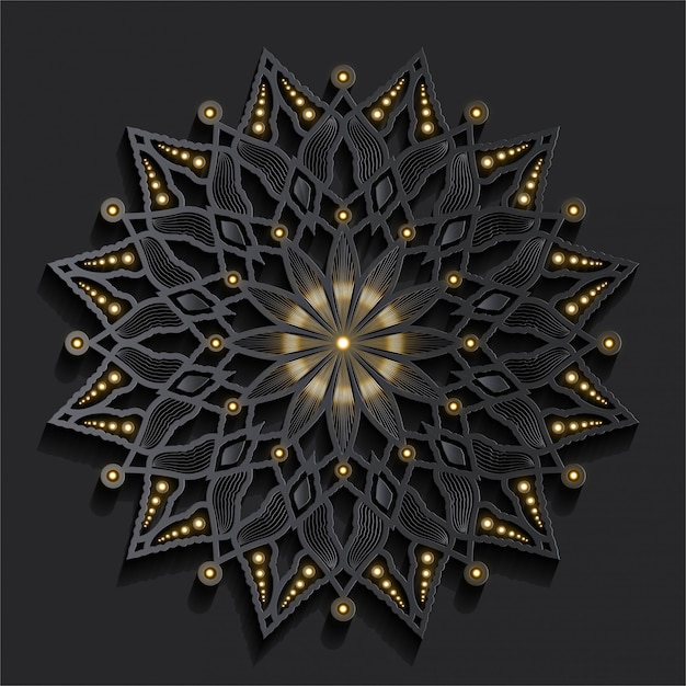 Mandala de lujo efecto dorado