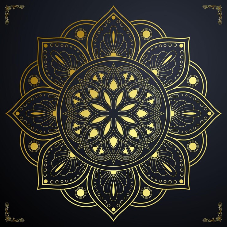 Mandala de lujo elemento étnico decorativo.