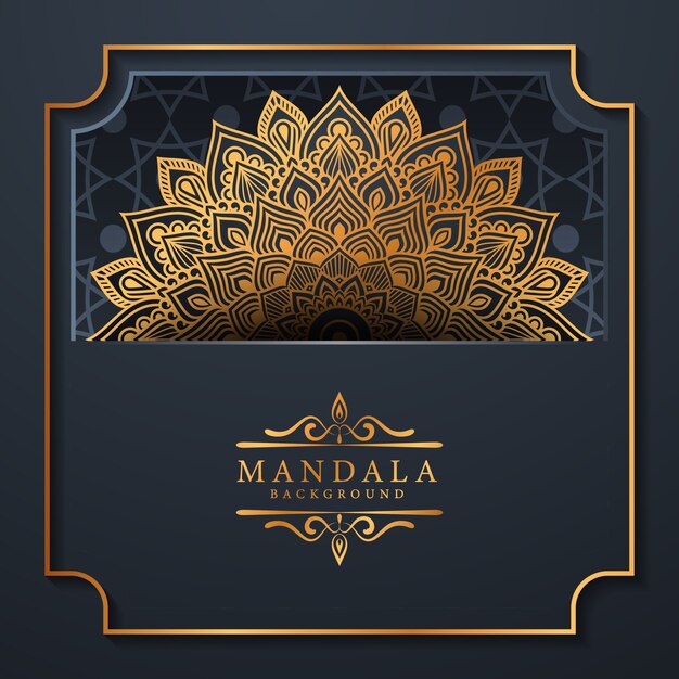 Mandala de lujo floral de fondo estilo arabesco