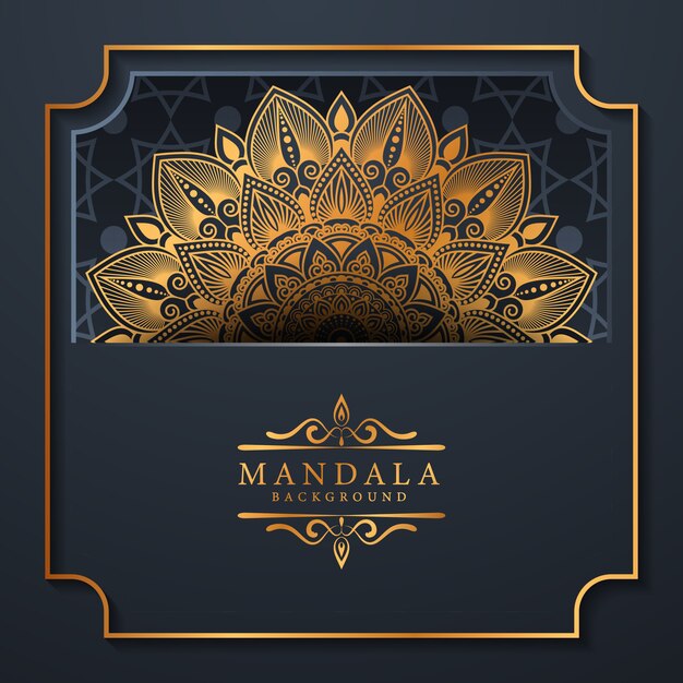 Mandala de lujo floral de fondo estilo arabesco
