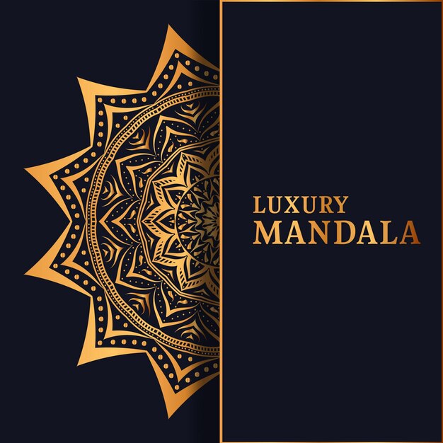 Mándala de lujo. fondo de diseño de mandala ornamental de lujo en color dorado