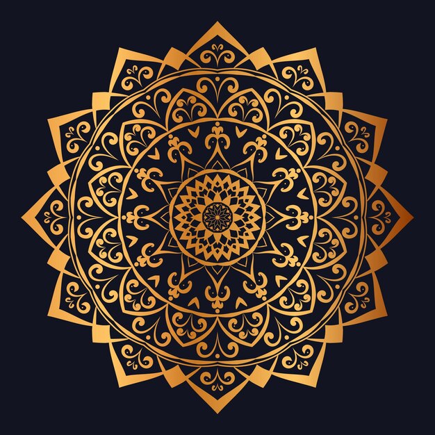 Mándala de lujo. fondo de diseño de mandala ornamental de lujo en color dorado