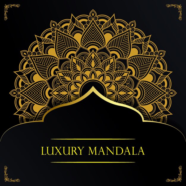Mandala de lujo con fondo dorado mandala ornamental