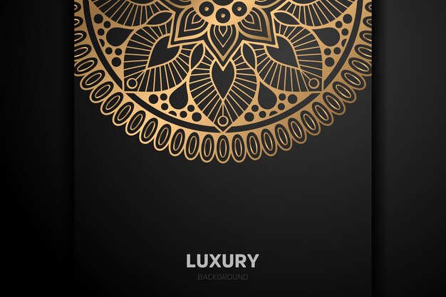 Mandala de lujo fondo dorado negro