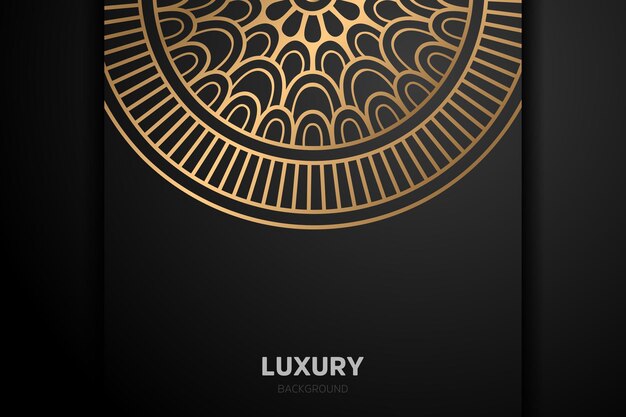 Mandala de lujo fondo dorado negro