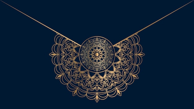 Mandala de lujo de fondo con patrón arabesco dorado de estilo oriental mandala decorativa