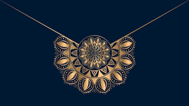 Mandala de lujo de fondo con patrón arabesco dorado de estilo oriental mandala decorativa