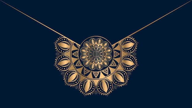 Vector mandala de lujo de fondo con patrón arabesco dorado de estilo oriental mandala decorativa