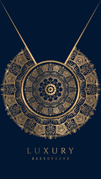 Mandala de lujo de fondo con patrón arabesco dorado de estilo oriental mandala decorativa