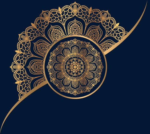 Vector mandala de lujo de fondo con patrón arabesco dorado mandala decorativa de estilo árabe oriental