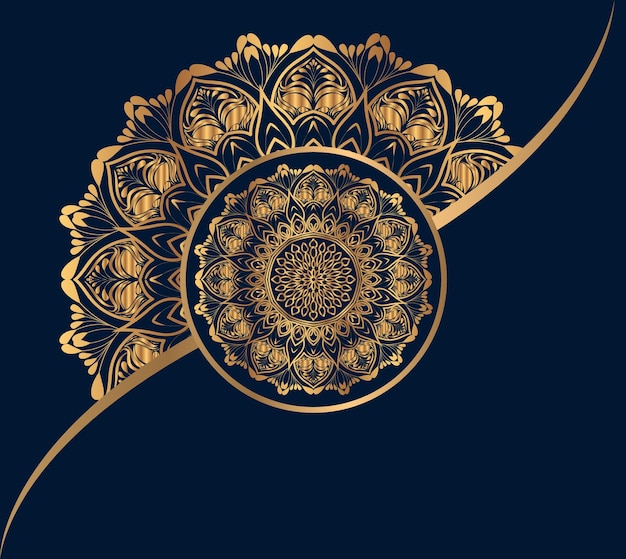 Vector mandala de lujo de fondo con patrón arabesco dorado mandala decorativa de estilo árabe oriental